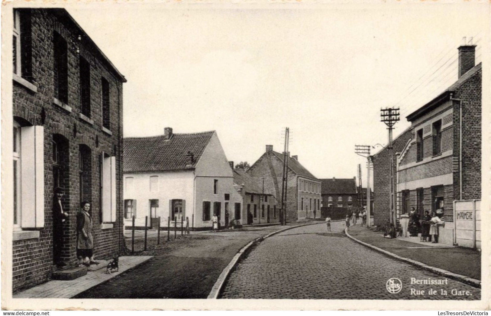 [-10%] BELGIQUE - Bernissart - Rue de la Gare - Carte Postale Ancienne