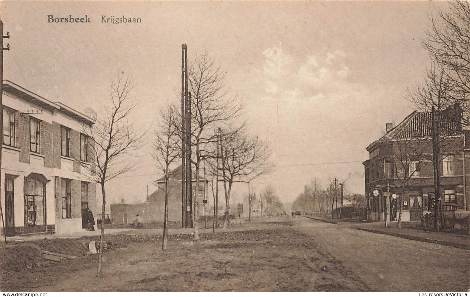 [-10%] BELGIQUE - Borsbeek - Krijgsbaan - militaire - rue - village - animé - ASA - Uitg A Bogaerts - Carte postale anci
