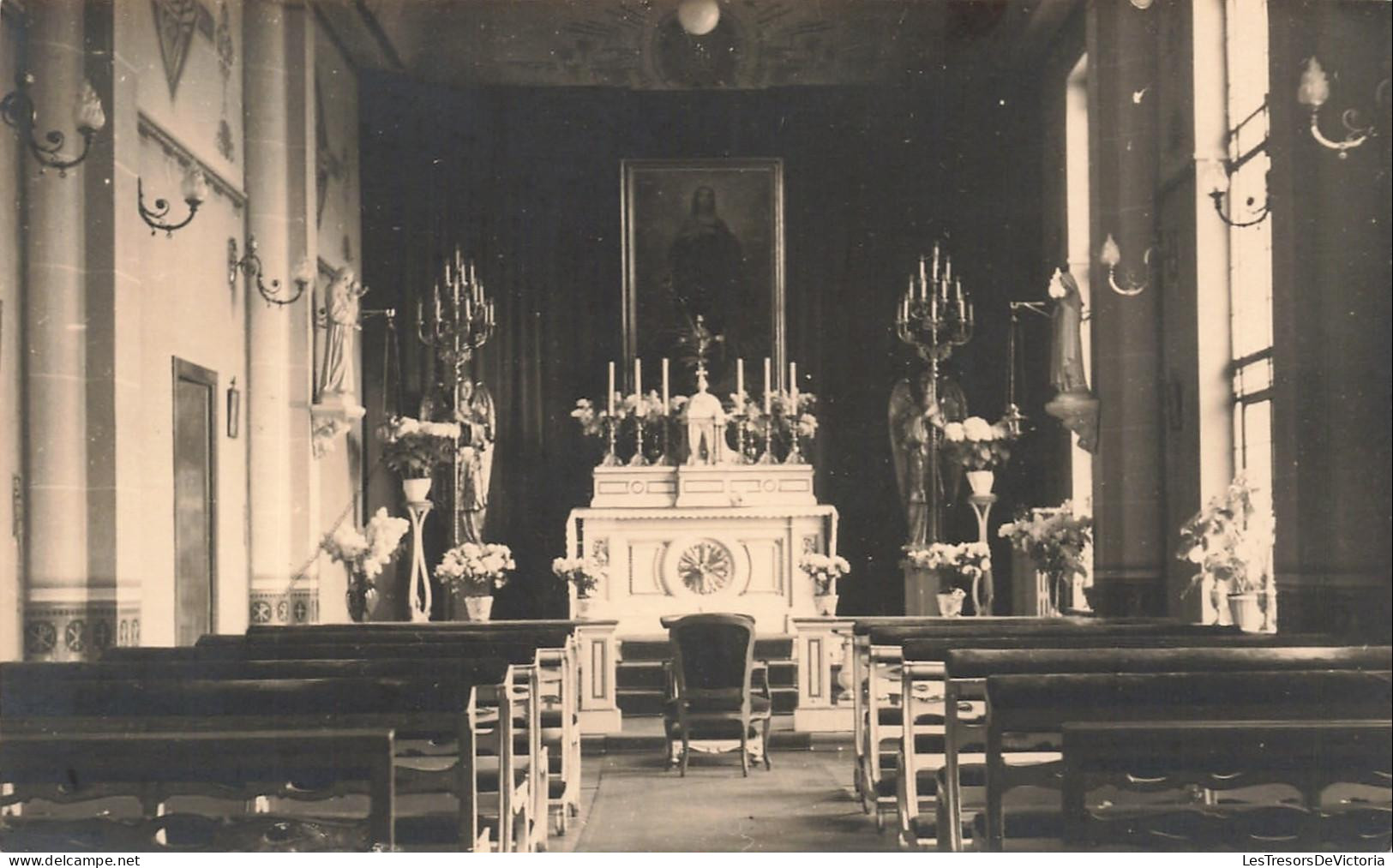 [-10%] BELGIQUE - Brabant Wallon - Eglise - Intérieur de léglise - Carte postale ancienne