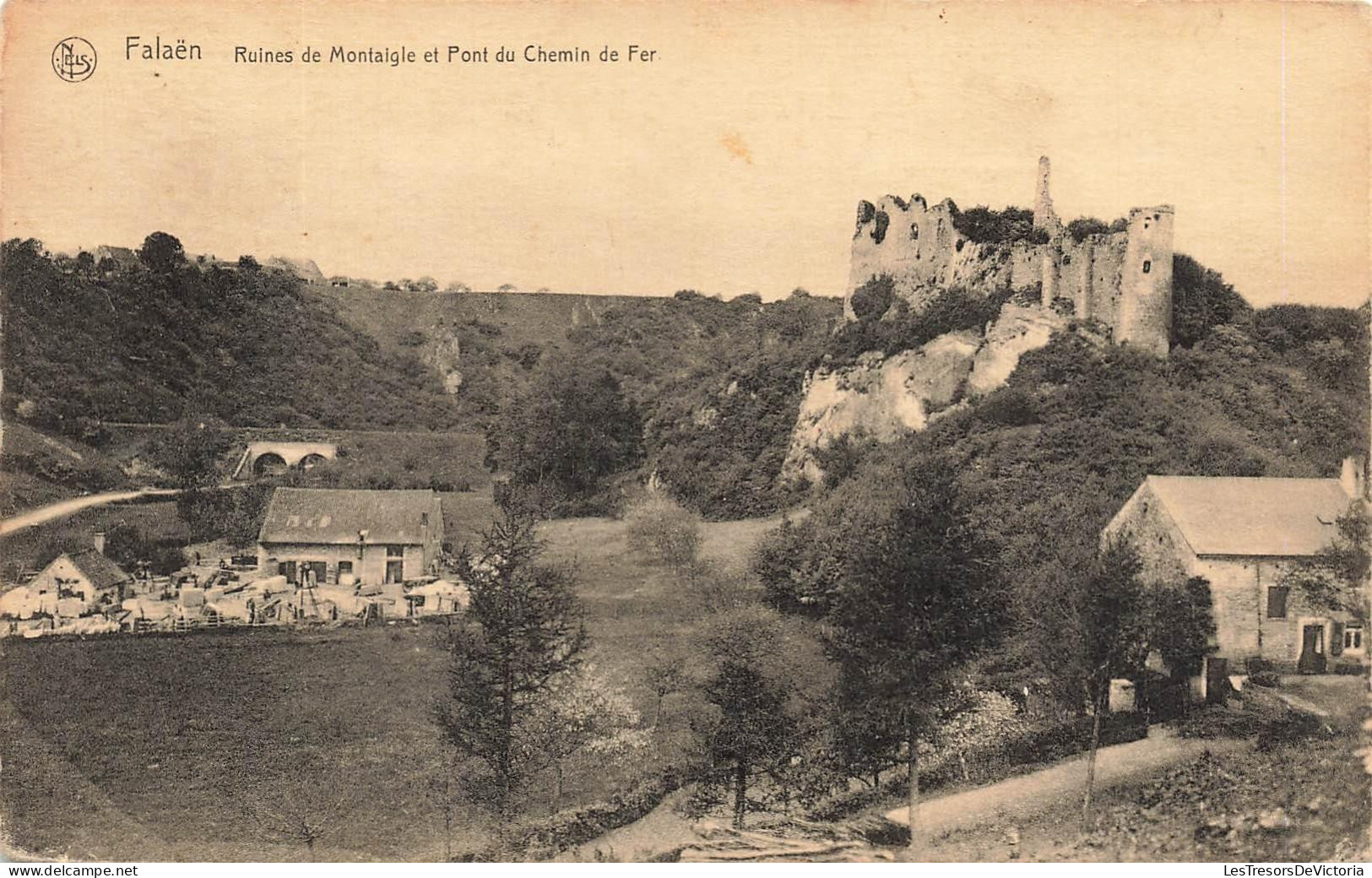 [-10%] BELGIQUE - Onhaye - Falaën - Ruines de Montaigie et Pont du Chemin de Fer - Carte Postale