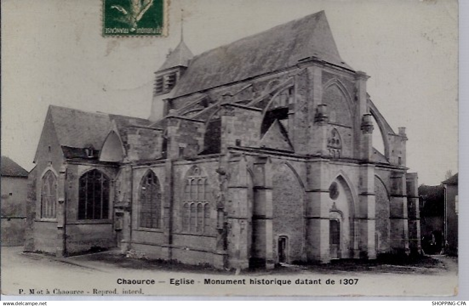 10 - Chaource - Eglise - Monument historique datant de 1307 - Voyagé - Dos d...