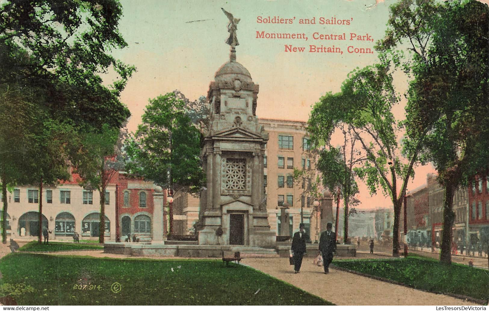 [-10%] ETATS-UNIS - Soldiers and Sailors Monument, Central Park - New Britain Conn - colorisé - Carte Postale