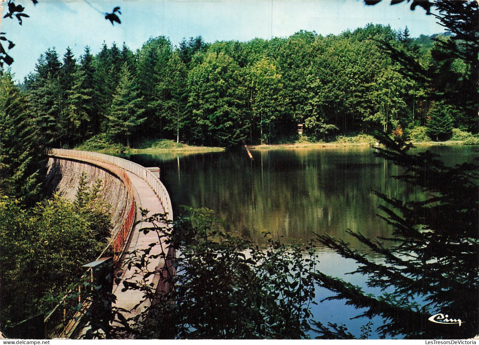 [-10%] FRANCE - Cours la Ville - Barrage - Lac - forêt - arbres - Griffe Amplepuis musée - ed CIM - Carte Postale