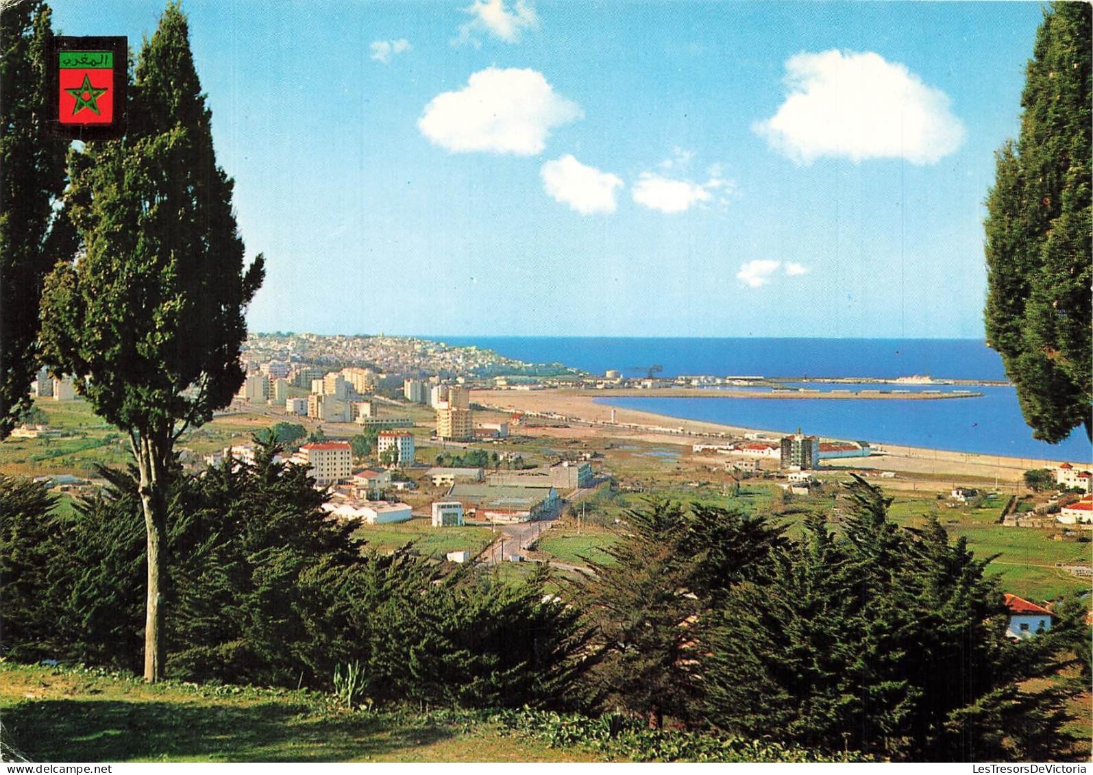 [-10%] MAROC - Tanger - Puerto - Port - Palmiers - mer - quai - transport maritime - baie de Tanger - bâtiments - Carte