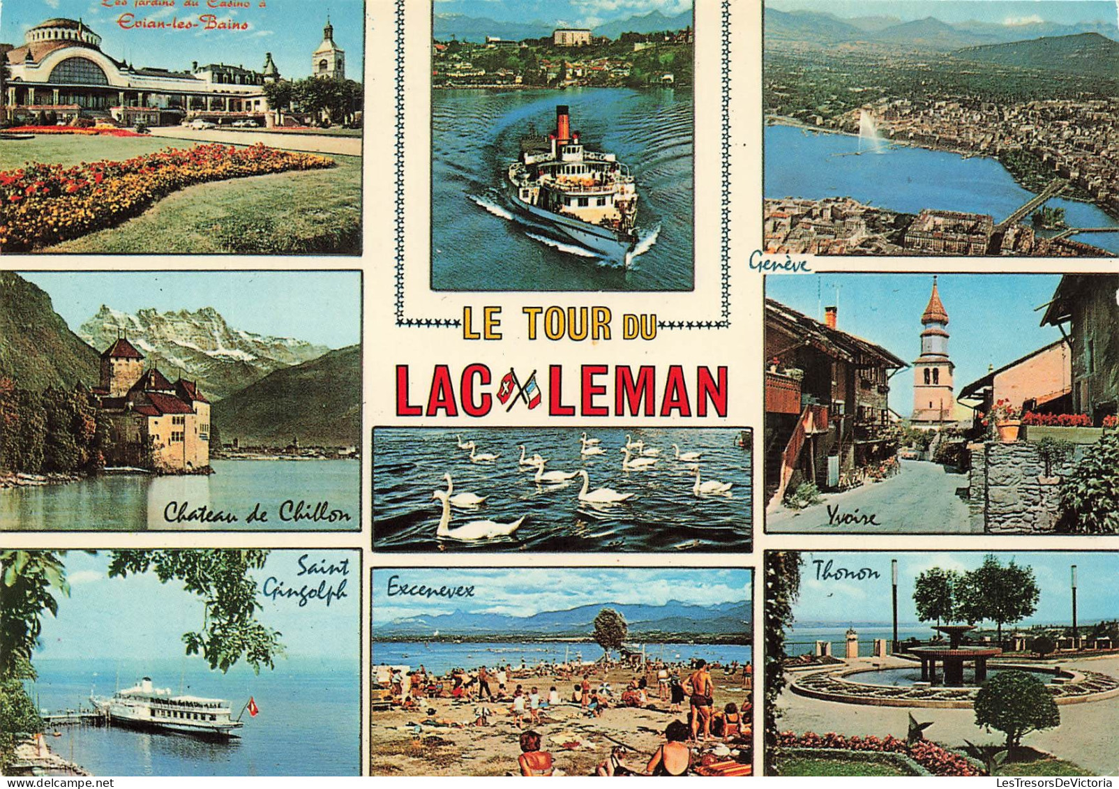 [-10%] SUISSE - Lac Léman - Promenade - Genève - Yvoire - Thonon - Excenevex - St Gingolph - Château Chillon - Carte pos
