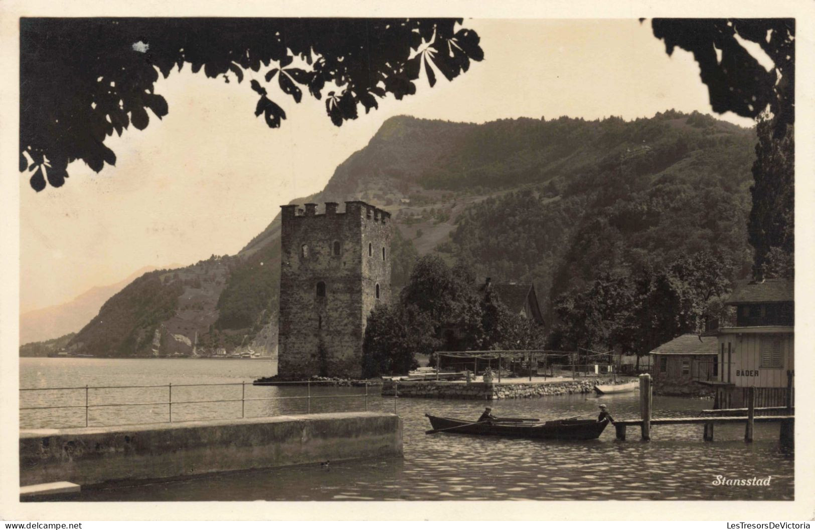 [-10%] SUISSE - Nidwald - Stansstad - Quai - Chalet de Montagnes -  Carte Postale Ancienne