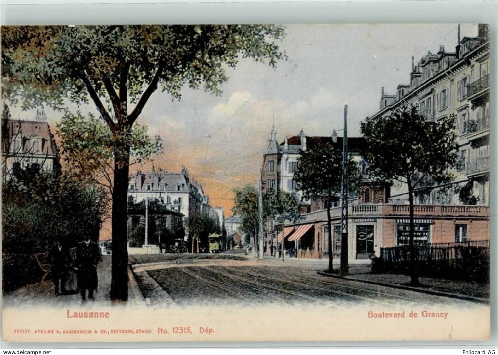1000 Lausanne Losanna 1905 - Boulevard de Grancy Straßenbahn - 13271475