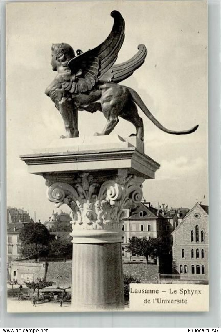 1000 Lausanne Losanna Foto AK Denkmal Le Sphynx Universität - 38194714