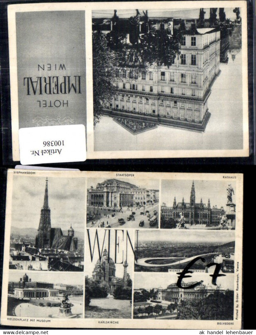 100386,Wien 1 Hotel Imperial MehrbildAk Wien