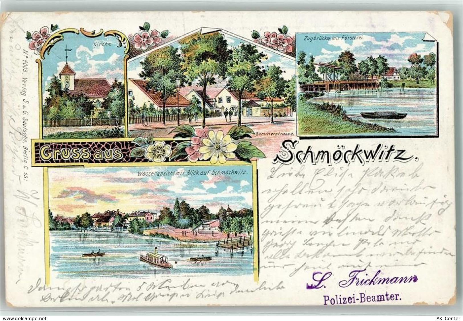 10115 O1186 Schmöckwitz 1902 Lithographie Kirche Berlinerstraße Zugbrück... - 13635572