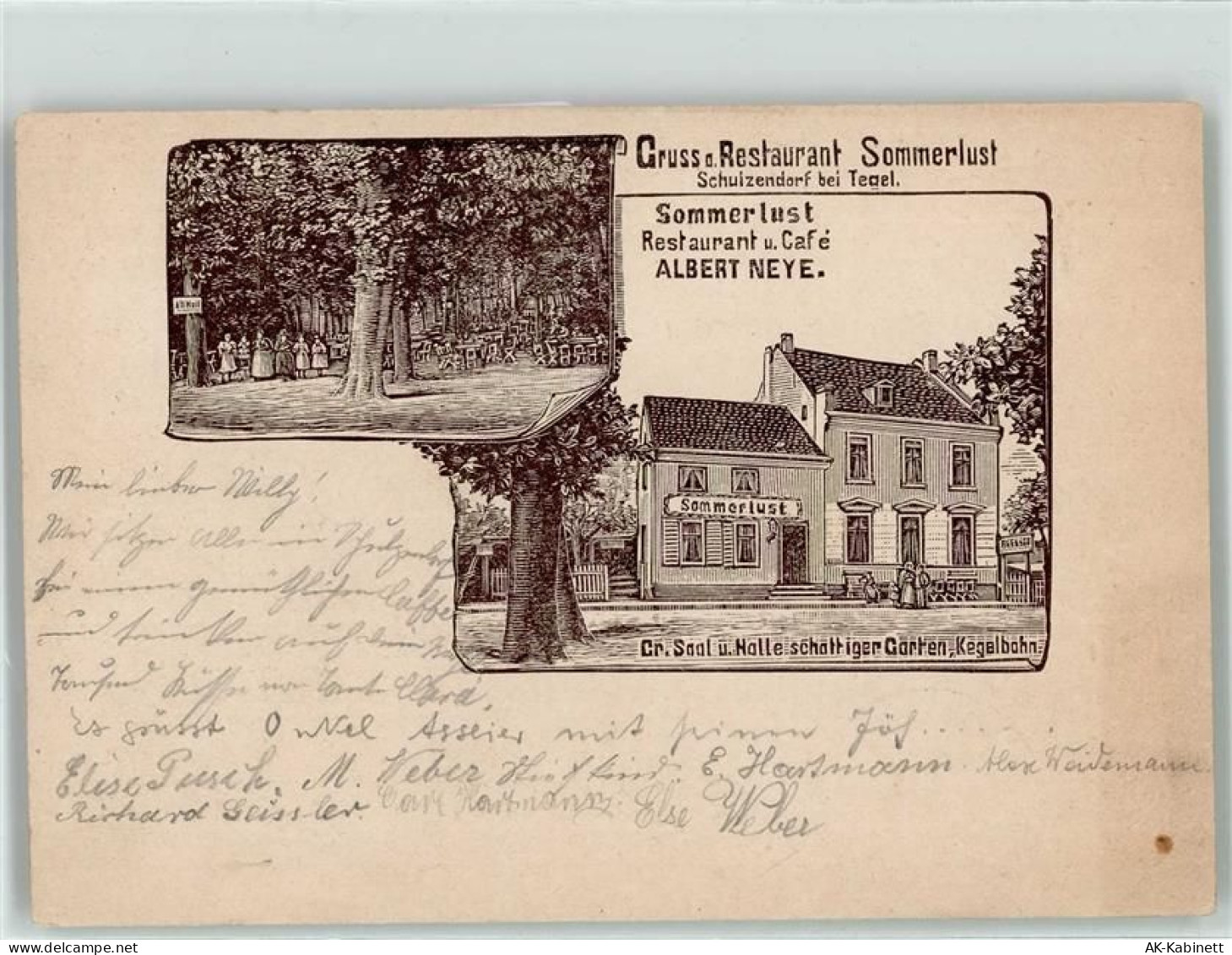 10115 W1000 Heiligensee 1898 Lithographie Gasthaus Sommerlust Albert Ney... - 51916265