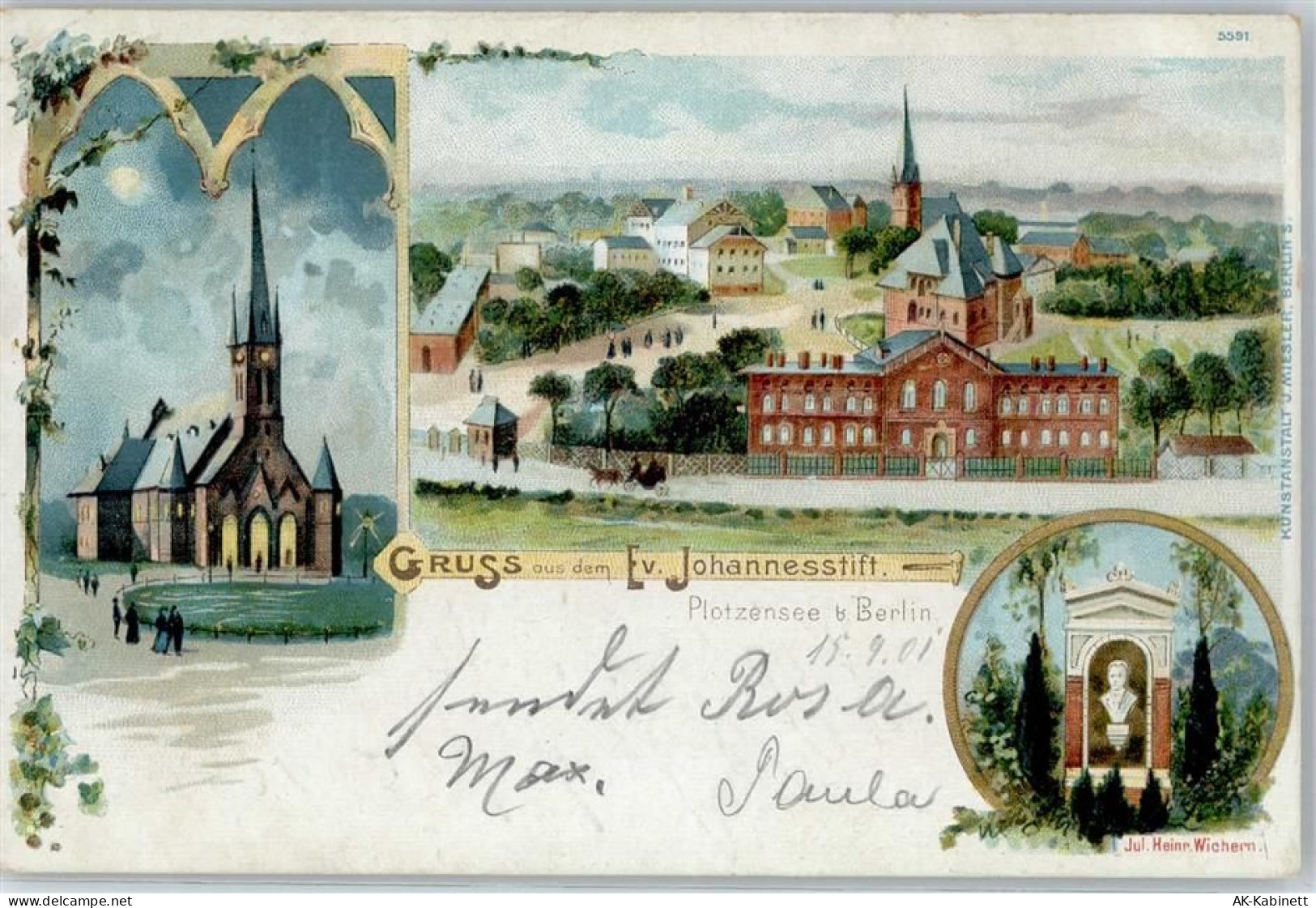 10115 W1000 Plötzensee Lithographie 1901 Johannesstift Kirche - 51534902