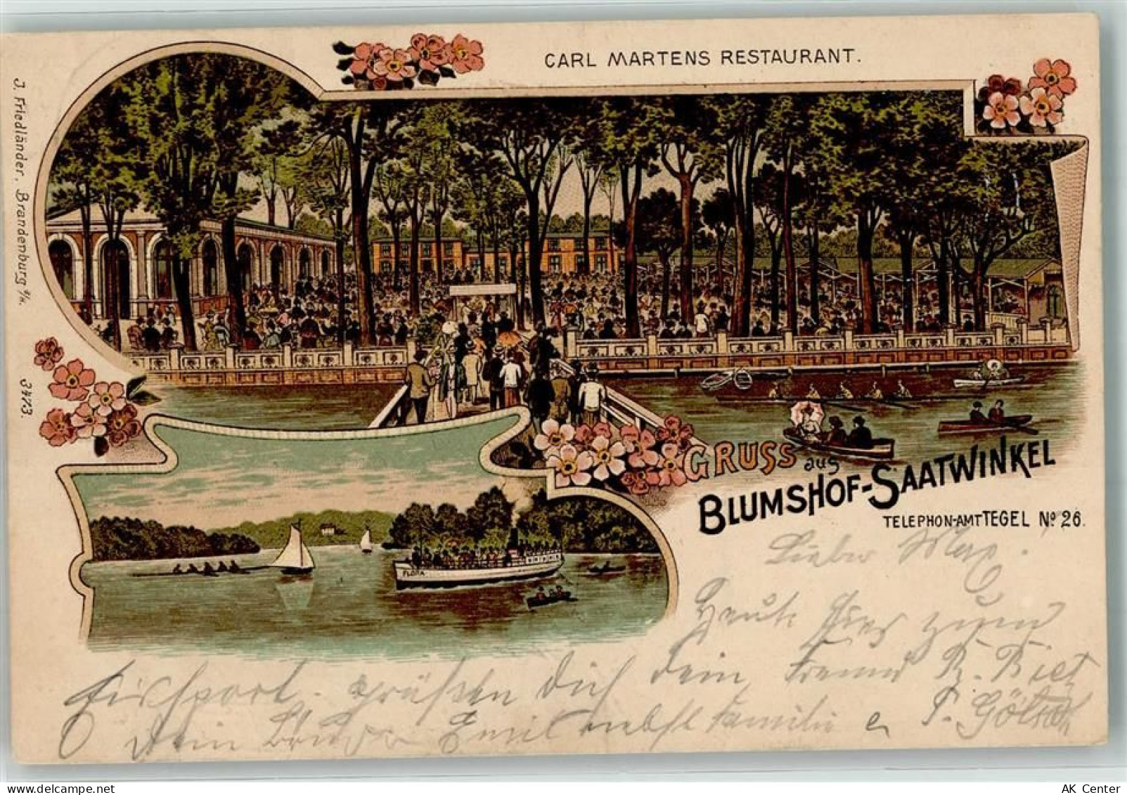 10115 W1000 Reinickendorf 1901 Lithographie Blumshof-Saatwinkel Carl Mar... - 13635518