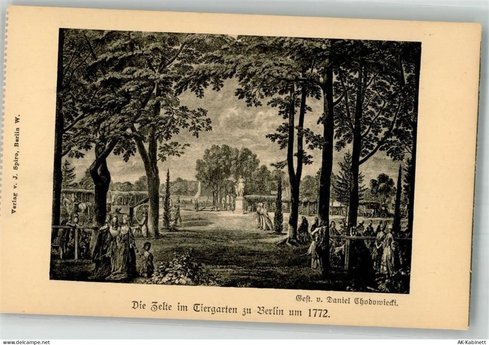 10115 W1000 Tiergarten - sign. Chodowicki, D. Stich auf AK Tiergarten um... - 38028039
