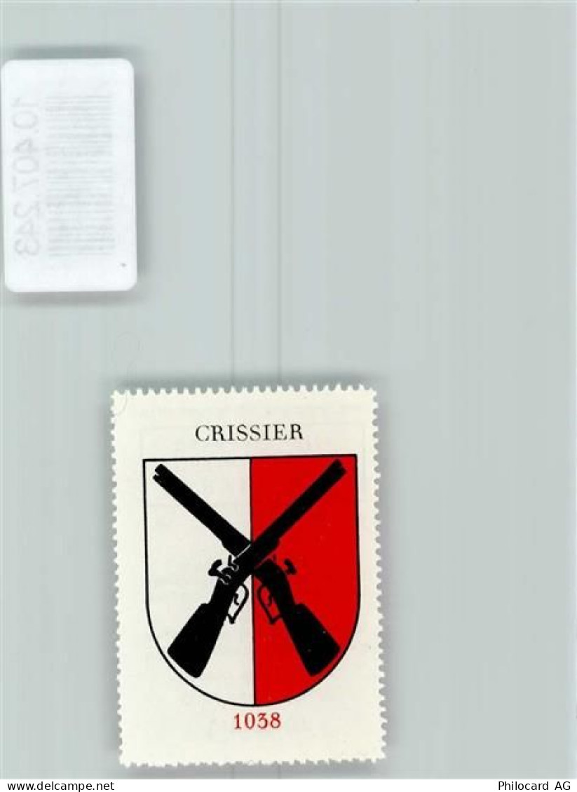 1023 Crissier - Vignette Wappen Kaffee Hag 1920-1940 Gewehre - 10407243