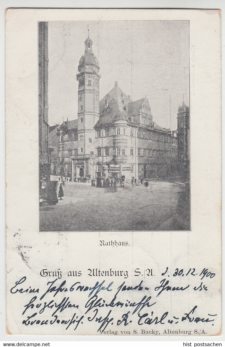 (103727) AK Gruß aus Altenburg, Sachsen-Altenburg, Rathaus 1900