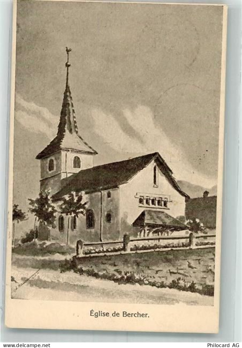 1038 Bercher 1913 Foto AK Kirche - 38194701