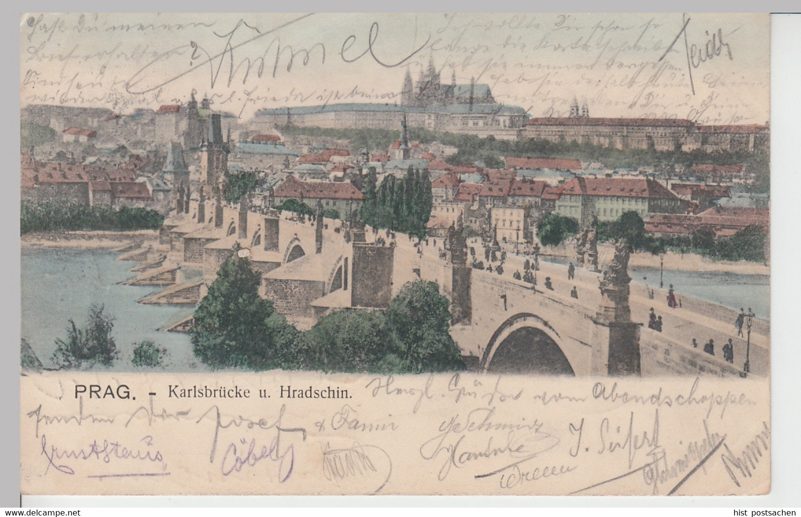 (103978) AK Prag, Praha, Karlsbrücke und Hradschin, 1905