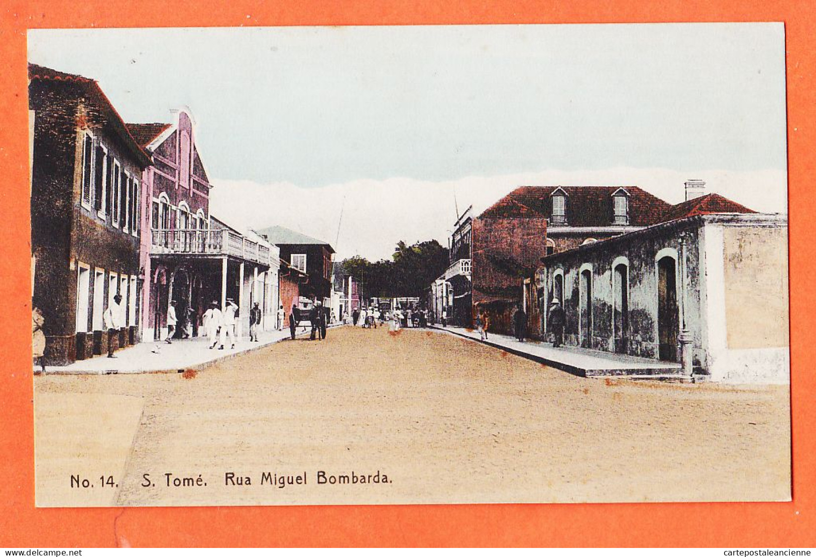 10527 /  ◉  ️ Incomum SÃO TOME e PRINCIPE Ex-colônias portuguesas Rua Miguel BOMBARDA 1910s Edição ELITE 6