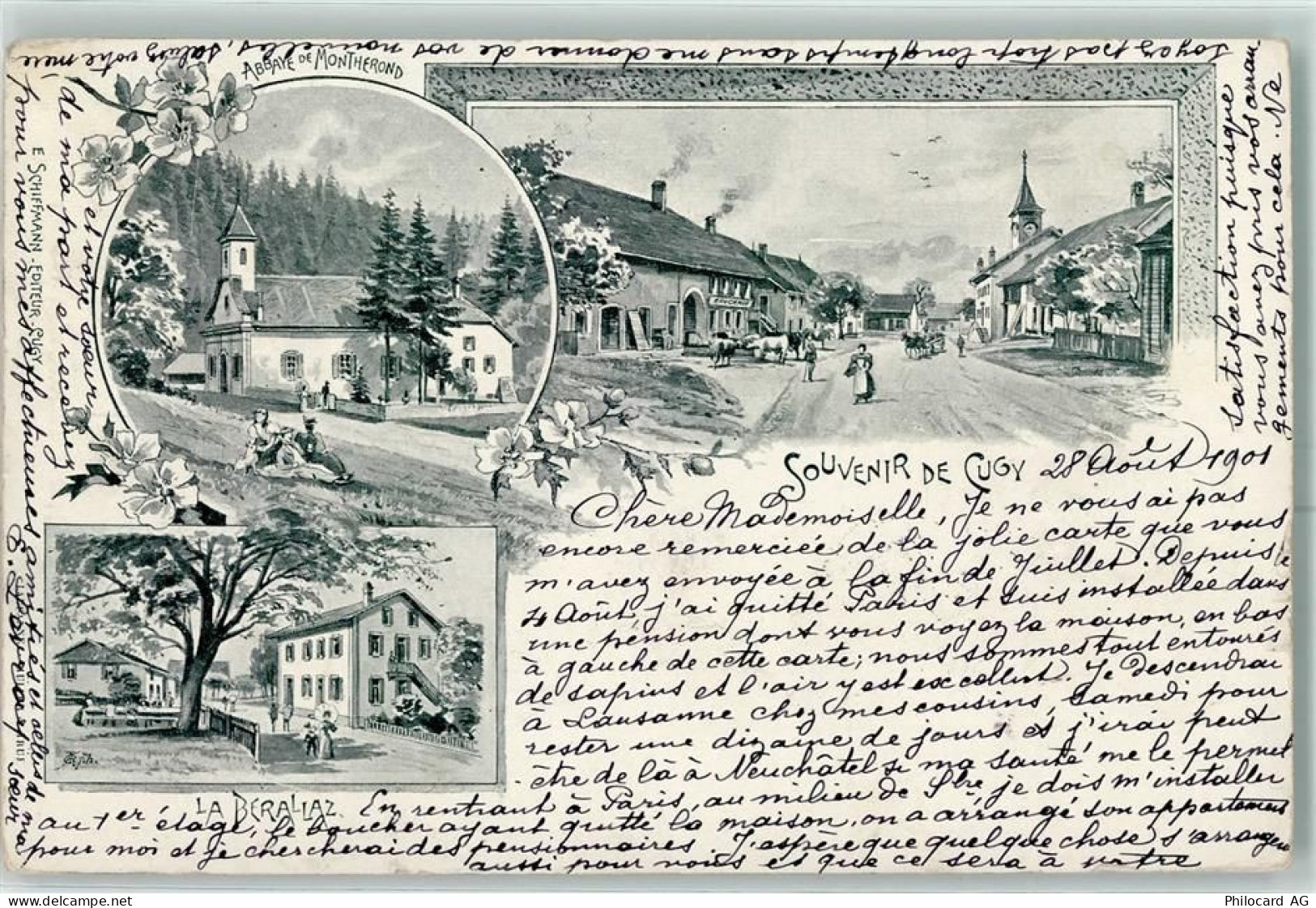 1053 Cugy VD Karte beschädigt Gruss aus Künstlerkarte AK - 13418029