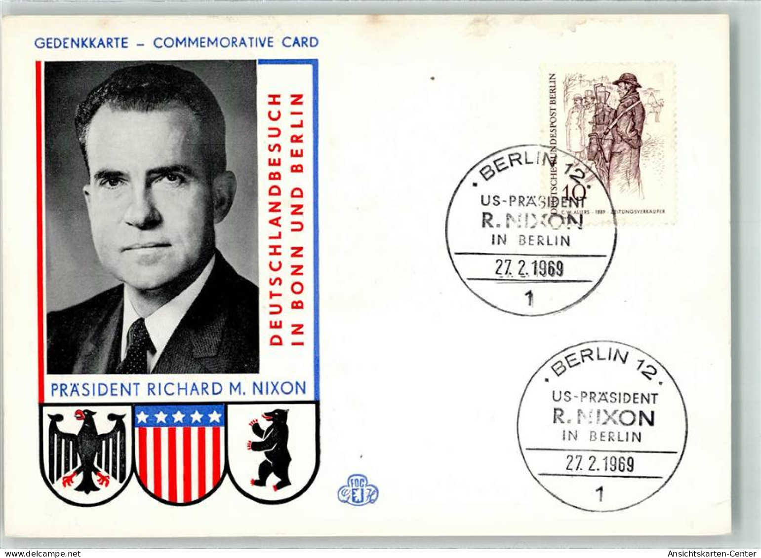 10639047 - Richard M. Nixon Wappen Deutschlandbesuch Sonderstempel