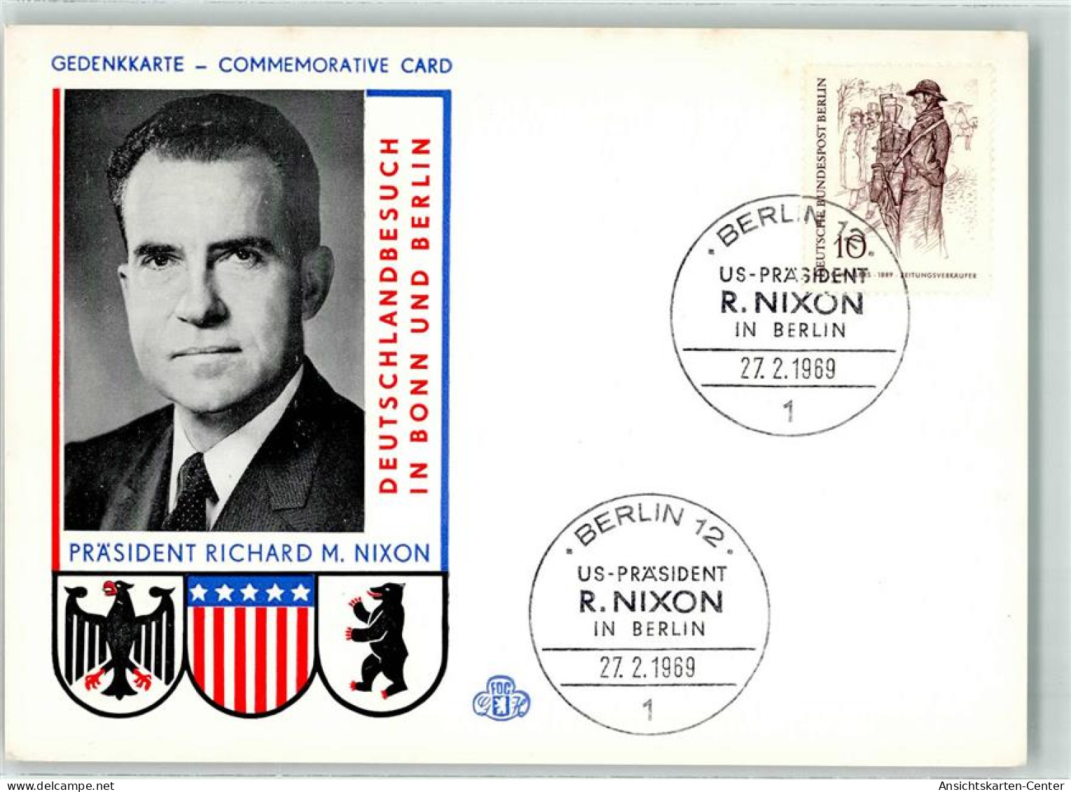 10639048 - Richard M. Nixon Wappen Deutschlandbesuch Sonderstempel