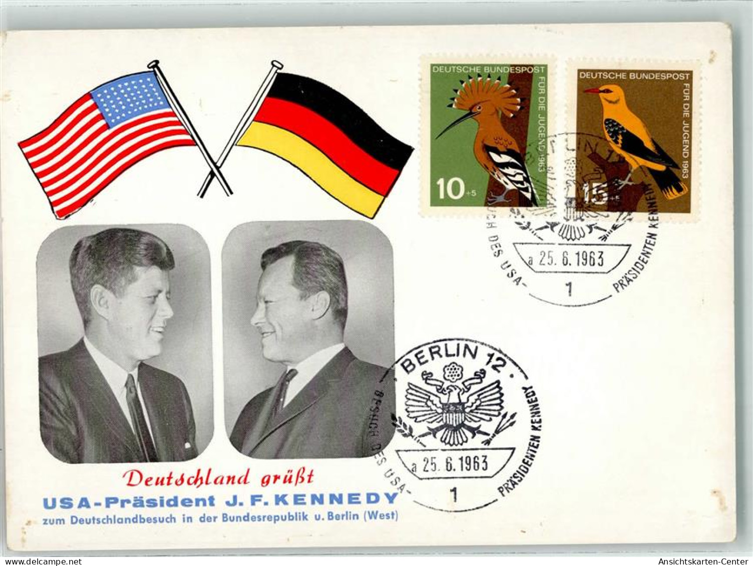 10639066 - J. F. Kennedy Fahnen Sonderstempel Deutschlandbesuch