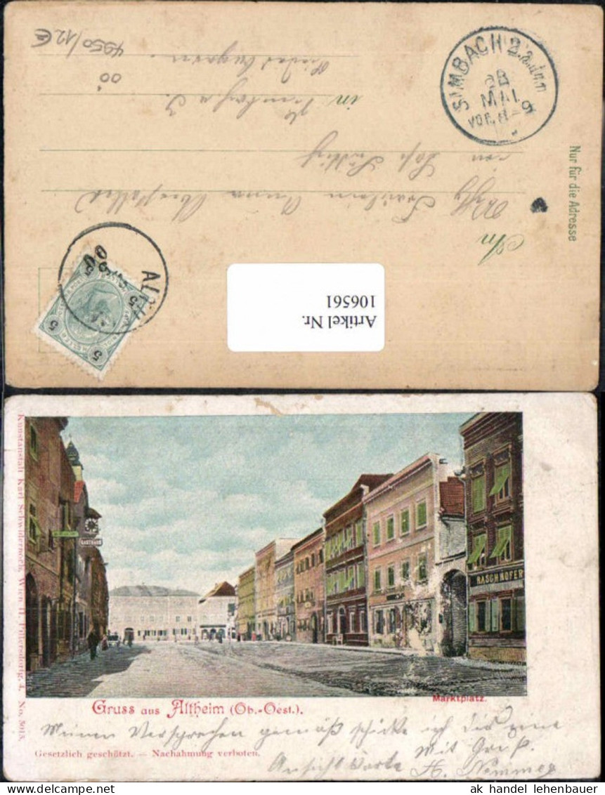 106561,Gruss aus Altheim Marktplatz 1900