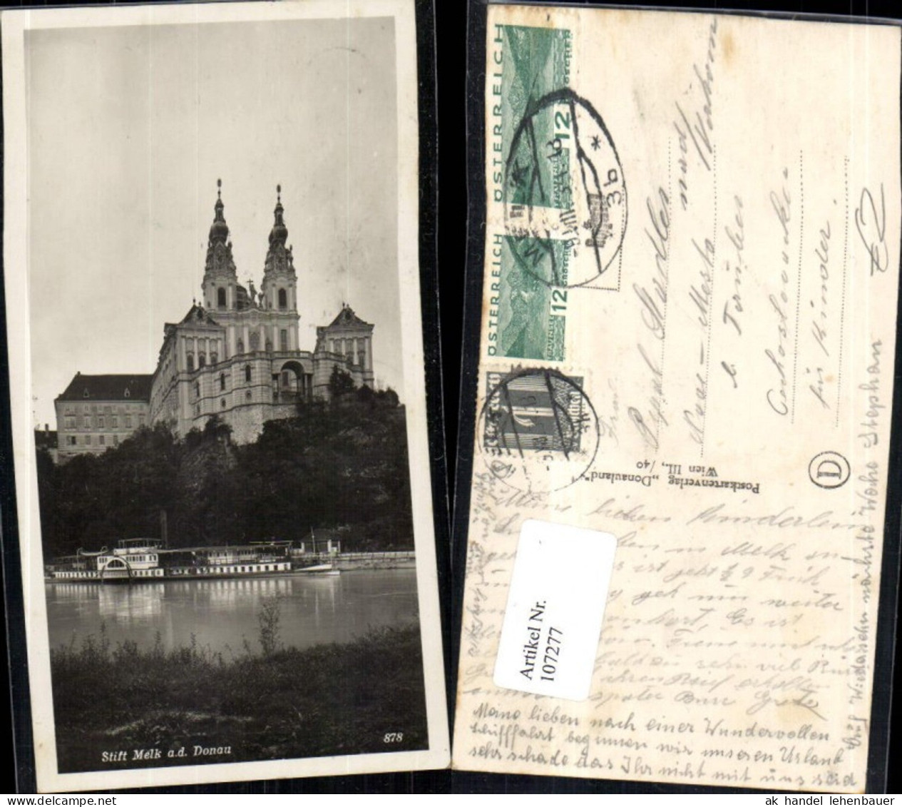 107277,Melk a.d. Donau Stift Melk Wachau Dampfer