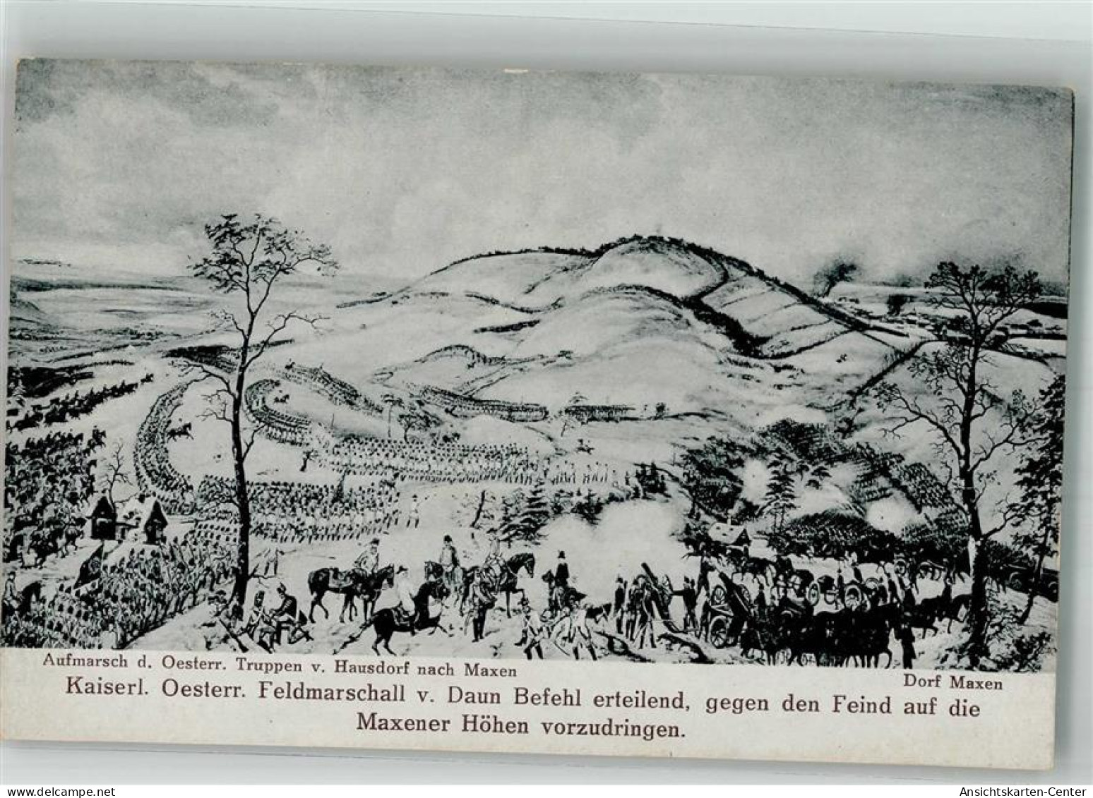 10741244 - Aufmarsch der Truppen v. Hausdorf nach Maxen Anno 1759