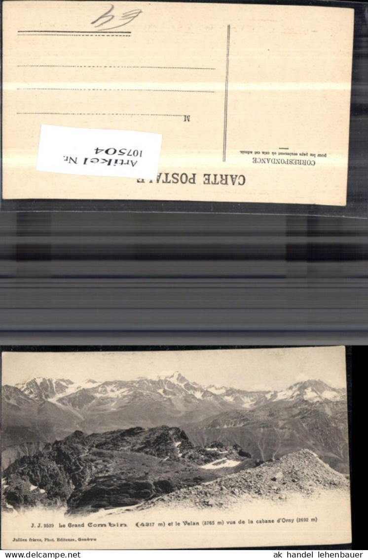 107504,Le Grand Combin et le Velan vus de la cabane d�Orny Kanton Wallis