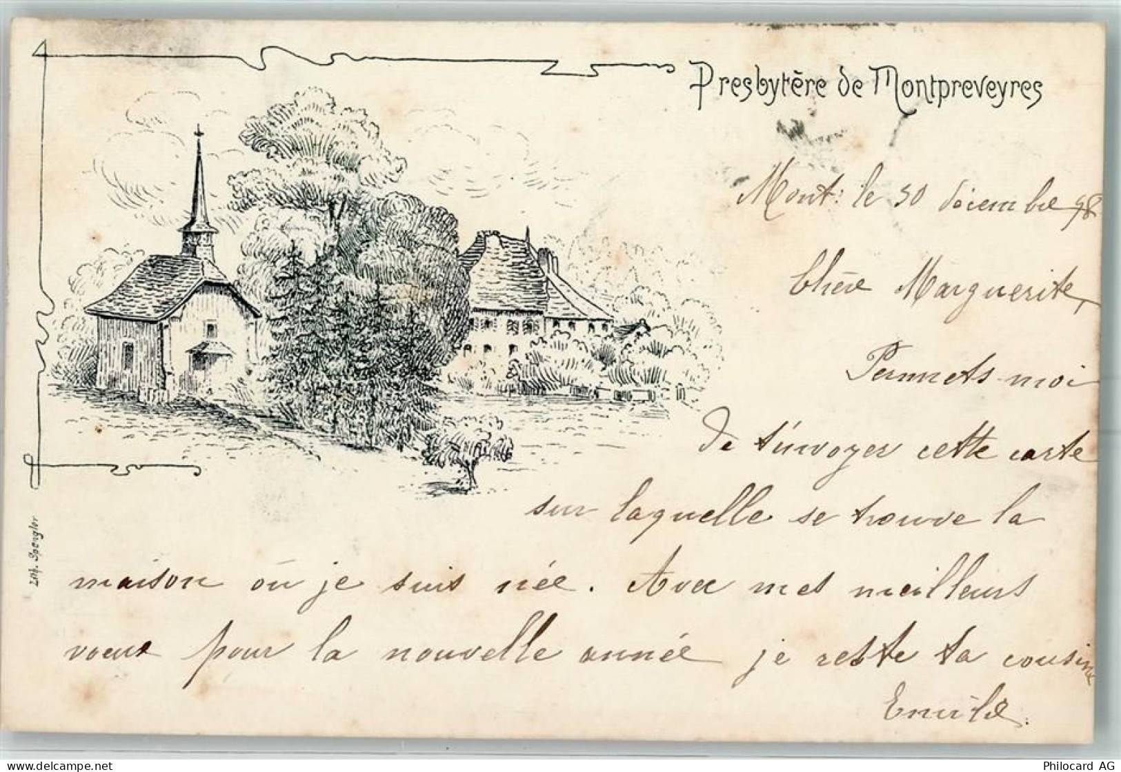 1081 Montpreveyres 1898 Künstlerkarte Presbytere - 13173420