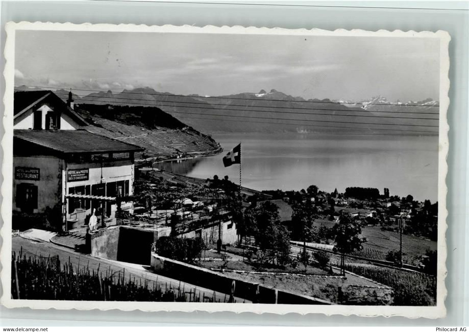 1091 Grandvaux Le Tronchet 1953 Foto AK Hotel de la Poste - 13085908