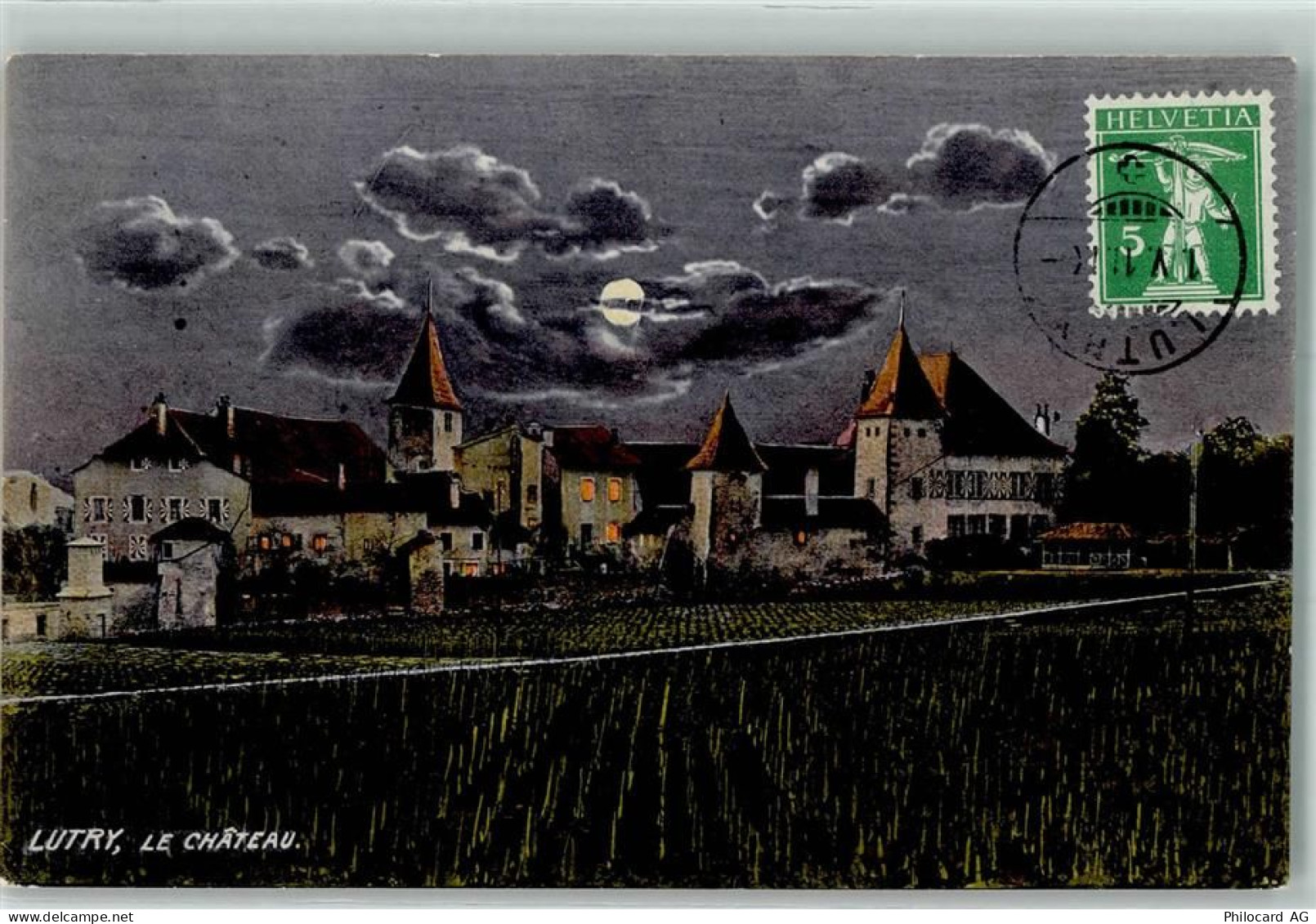 1095 Lutry 1911 - Le Chateau Nacht Mond - 10586870