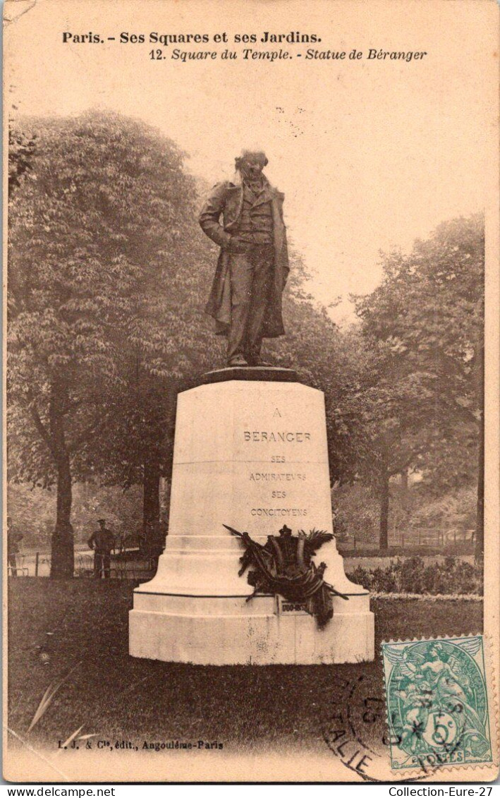 (11/12/25) 75-CPA PARIS - 3ème ARRONDISSEMENT - SQUARE DU TEMPLE