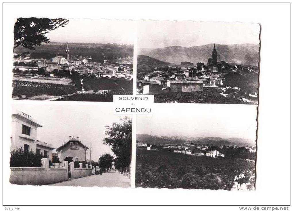 11 CAPENDU Multivue, Souvenir, Vue Générale, ed APA, CPSM 10x15, 1953