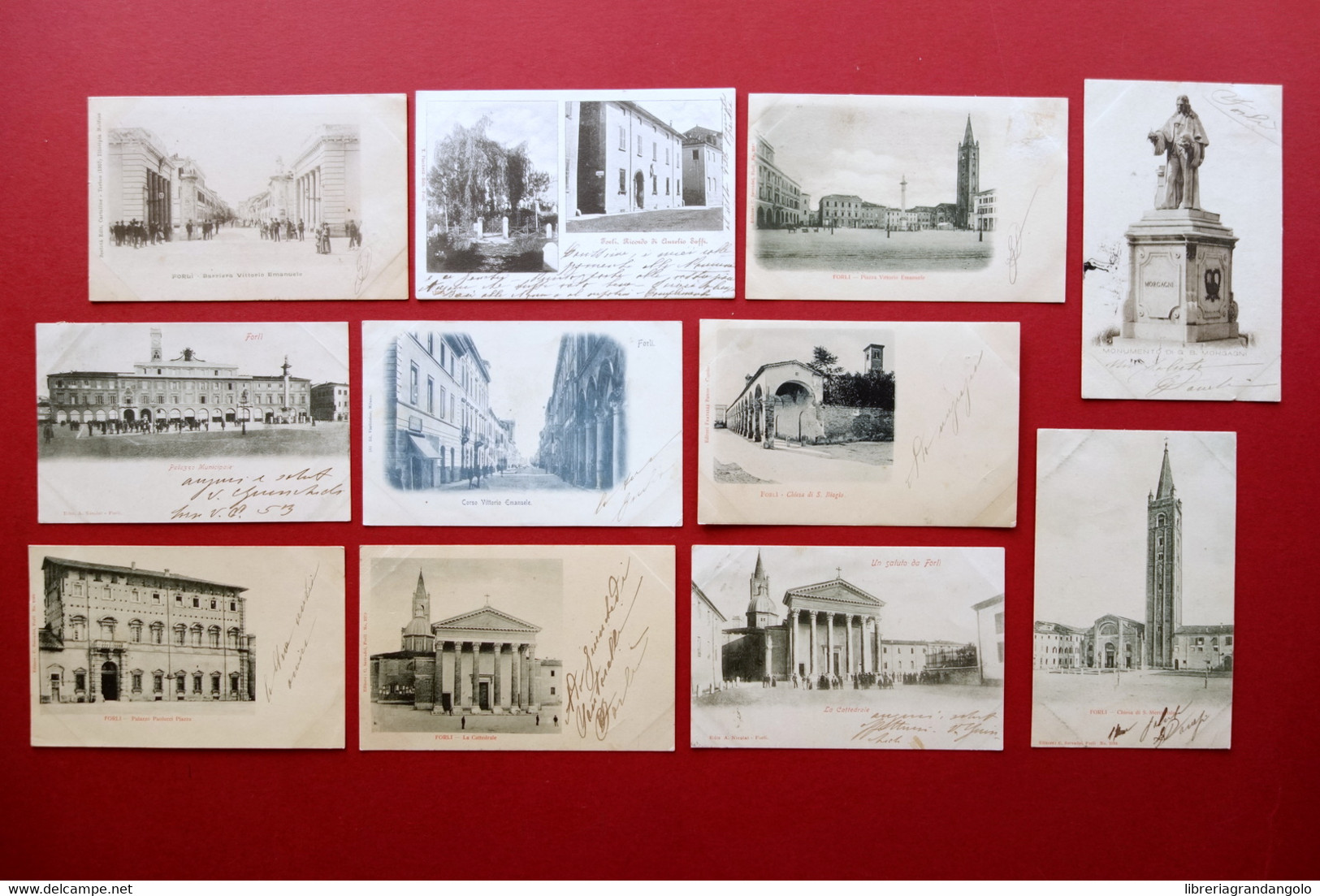 11 Cartoline Forlì Vedute Cittadine Viaggiate 1900-03 Cattedrale Piazze