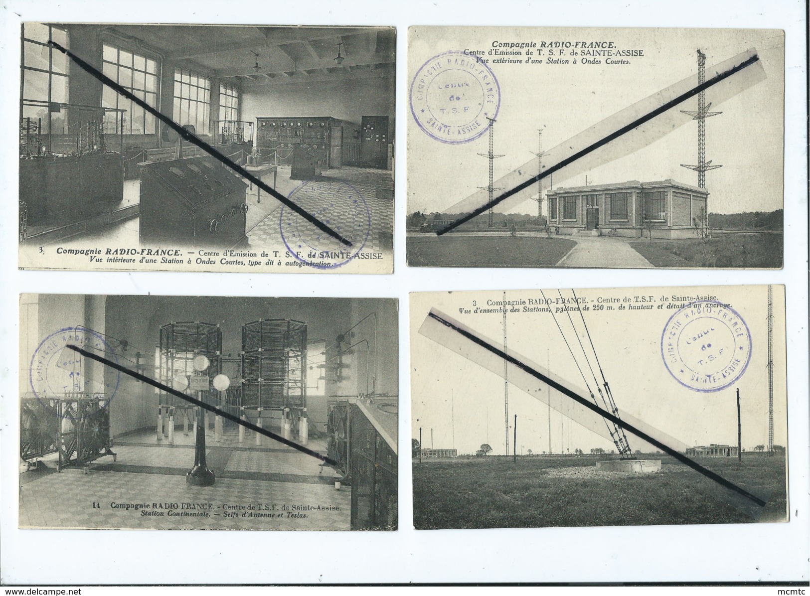11 CPA  - Compagnie Radio France -Centre de T.S.T de Sainte Assise (cachet Compagnie Radio France-Centre de T.S.F ...)