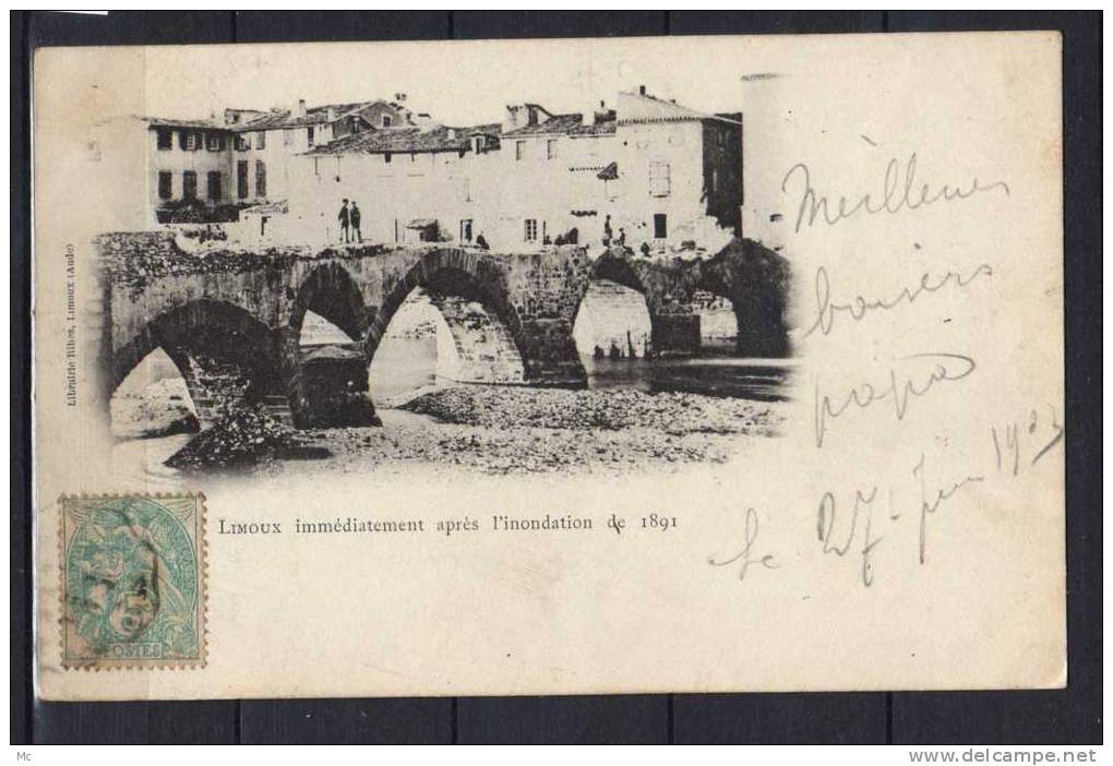 11 - Limoux immédiatement aprés l'inondation de 1891 - RARE !