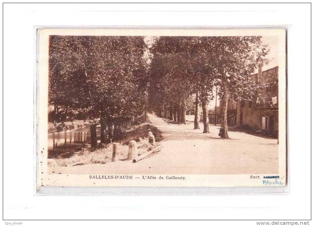 11 SALLELES AUDE Allée du Gaillousty, Canal du Midi, ed Blaché, 193?