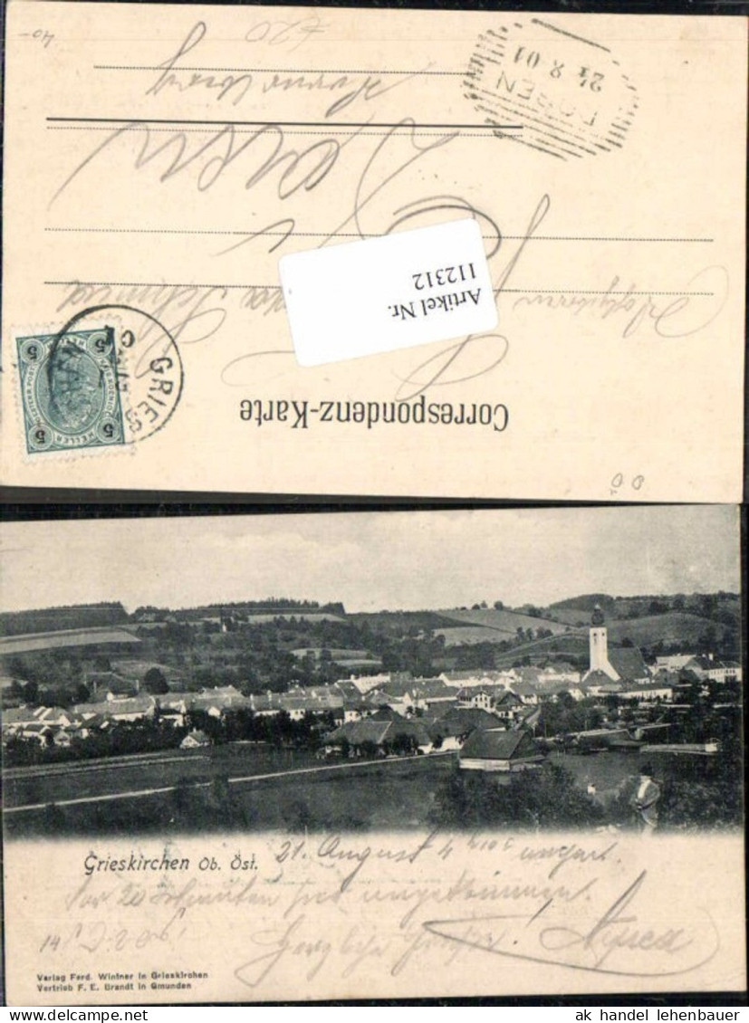 112312,Grieskirchen Tolle Seltene Ortsansicht 1890
