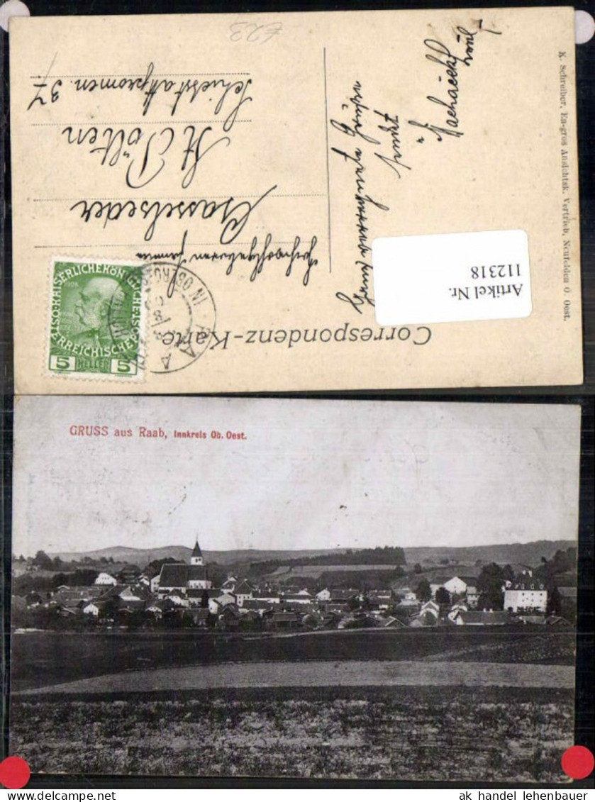 112318,Seltene AK Grus aus Raab im Innkreis bei Ried im Innkreis 1905