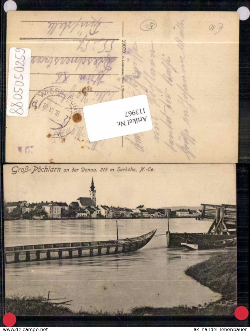 113967,Groß Pöchlarn a.d. Donau Uferpartie 1918