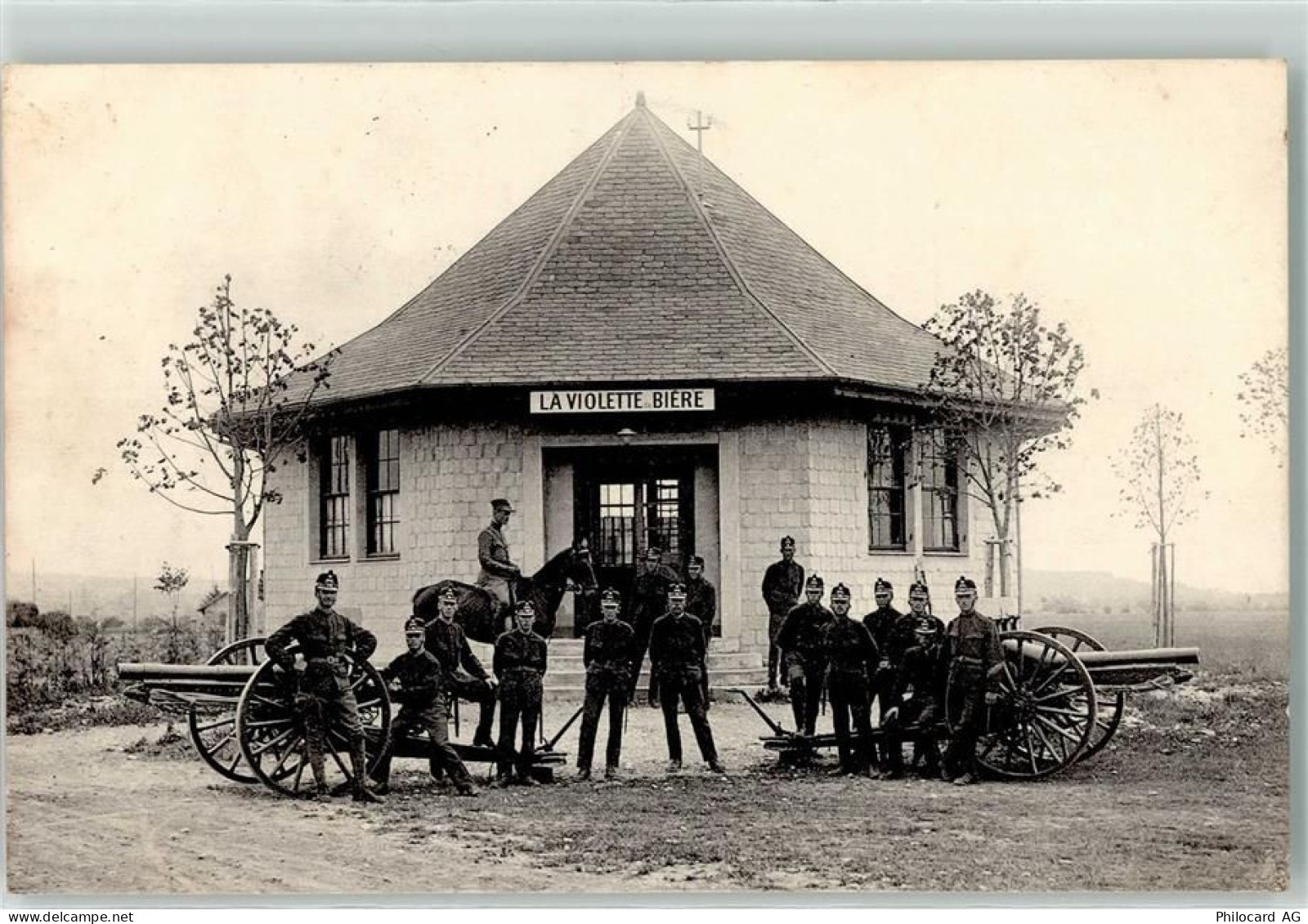 1145 Bière - Soldatengruppe mit Kanonen La Violette de Biere Ort lt. Ste... - 10609248