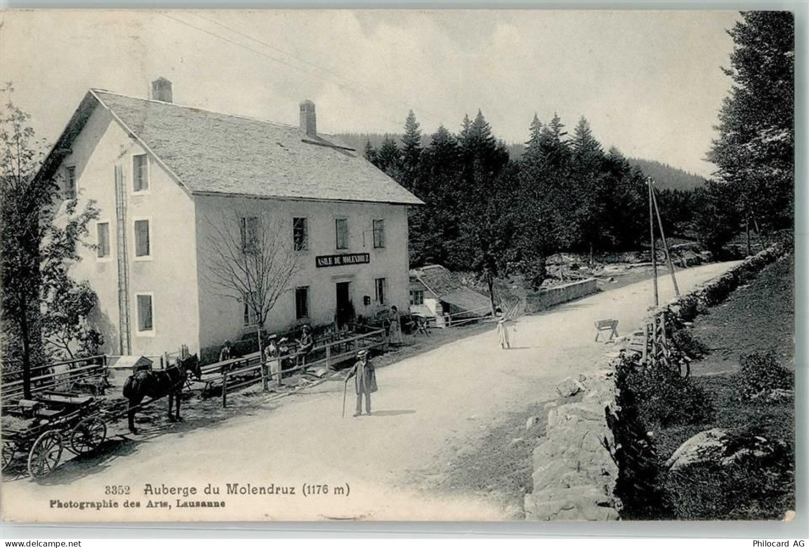 1148 Mollendruz Mont-la-Ville 1908 Foto AK Pension Mollendruz - 13551989