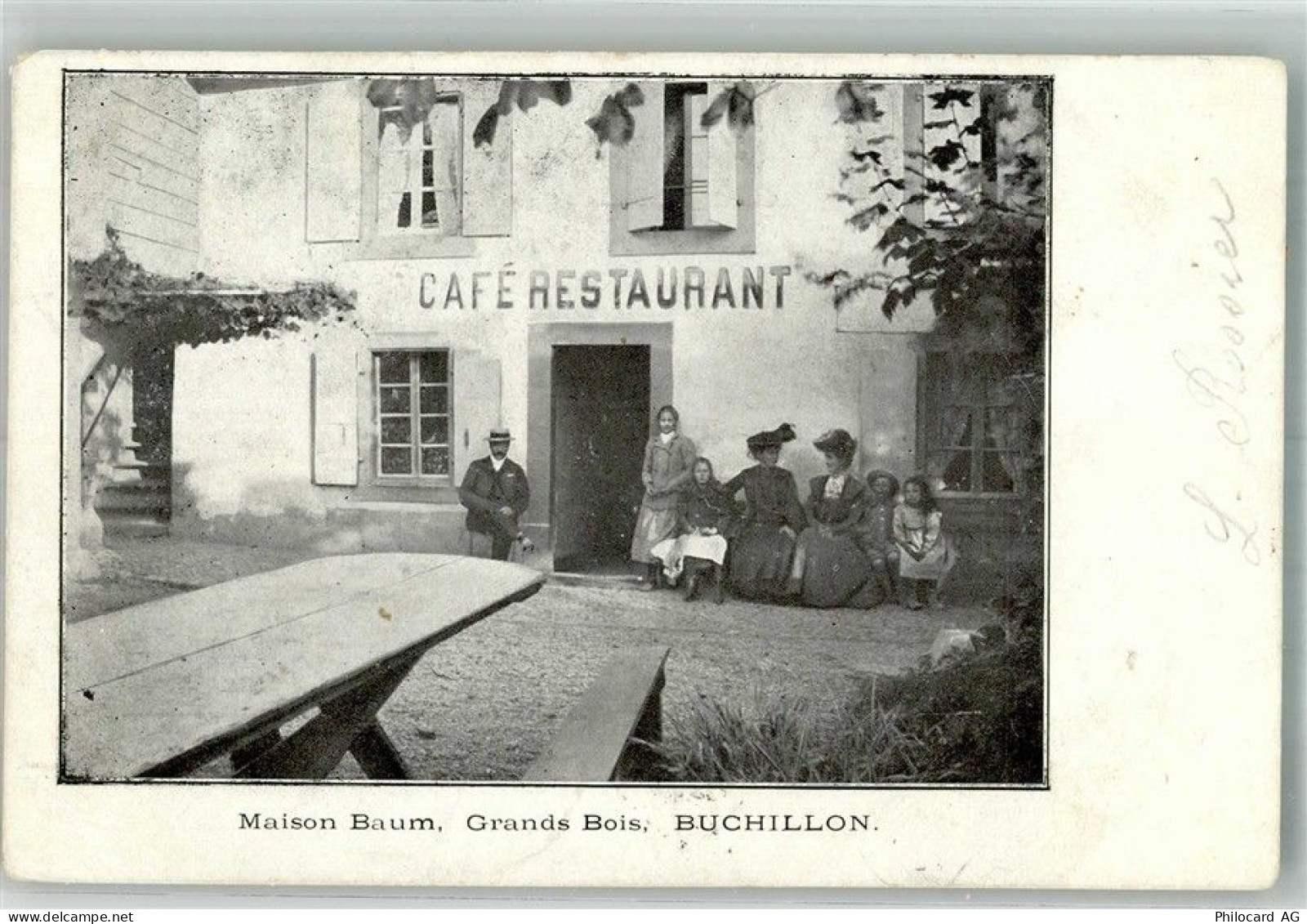 1164 Buchillon 1906 Foto AK Cafe Gasthaus Maison Baum - 13585779