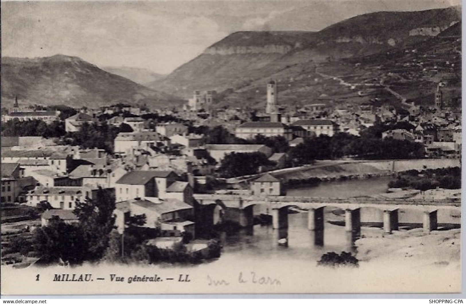 12- Millau - Vue générale - Non voyagé - Dos divisé...