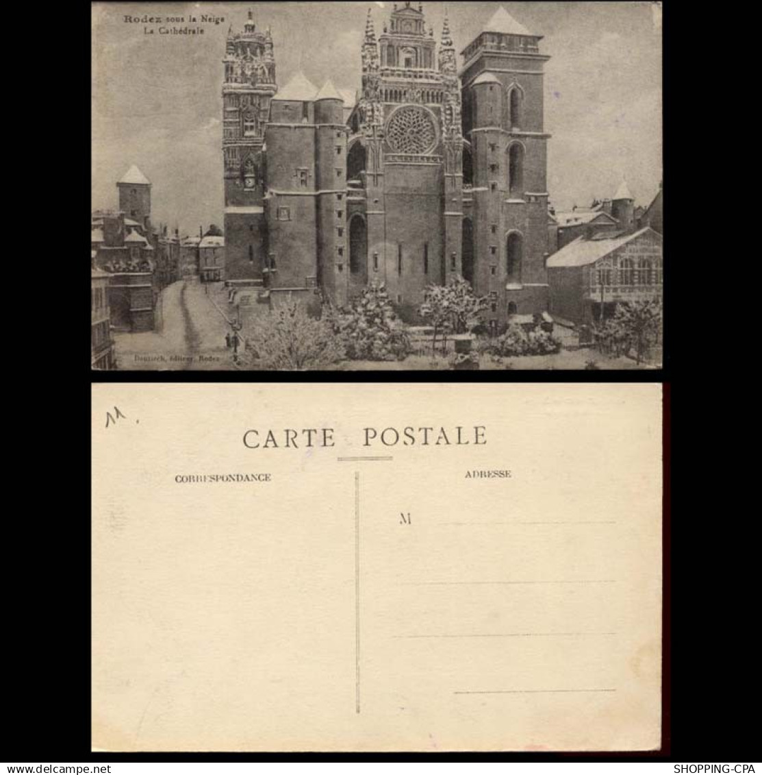 12 - Rodez sous la Neige - La cathedrale