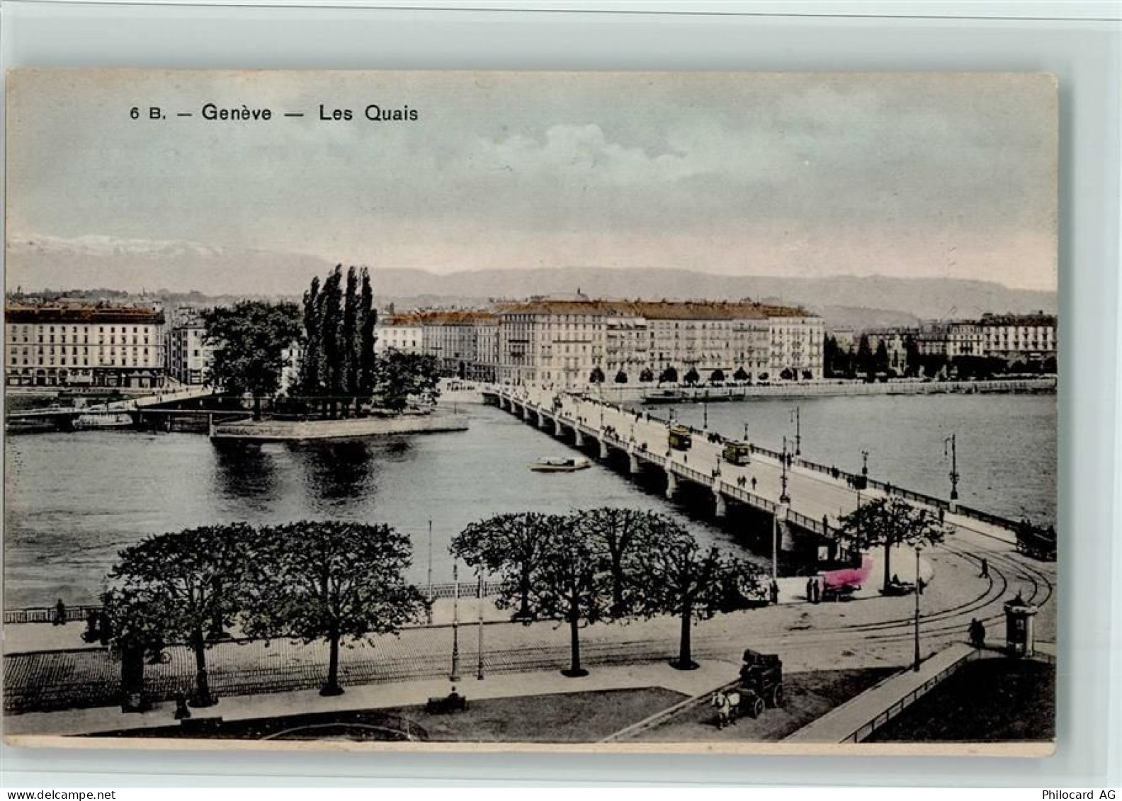 1200 Genève Genf - Les Quais Brücke Pferdekutsche Strassenbahnen Persone... - 12115133
