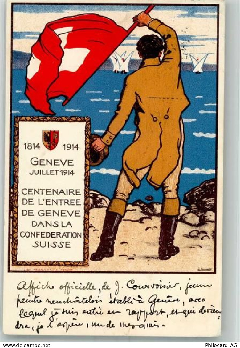 1200 Genève Genf Lithographie Centenaire de la Réunion de Geneve a la Su... - 13582305